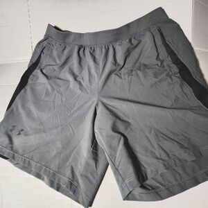 Under Armour Heat Gear Lined Fitted Shorts Mens XL Gray + Black Trim